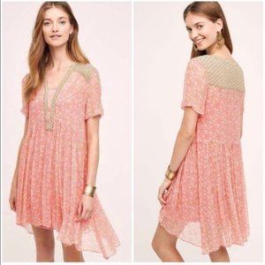 ANTHROPOLOGIE MORNING GLORY PINK DRESS 0P